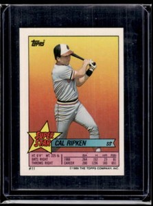 1989 Topps Stickers #11 Cal Ripken Super Star Backs Near Mint or Better