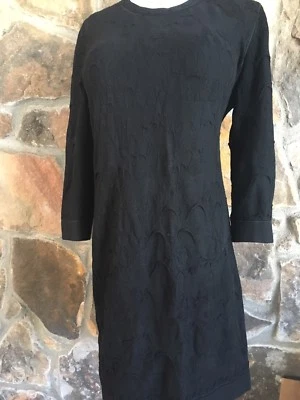 VESTIDO CHANEL Francia, Elástico, Lana Negra, Texturizado, Talla 42/10/ Foto 1 de 4