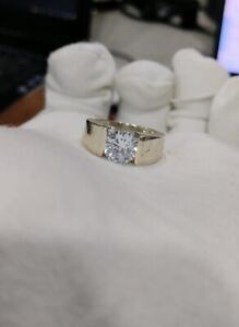 2.00Ct Round Cut Lab-Created Diamond Men's Engagement Ring 14K White Gold Plated