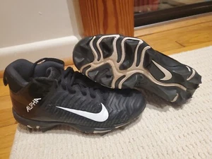 Nike Alpha Menace Football Cleats Kids Boys Size 4Y US Laced Black White - Picture 1 of 10