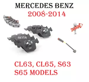Front Brake Disc Pads Set With Wear Sensor Set For Mercedes CL63 CL65 S63 S65 - Picture 1 of 11