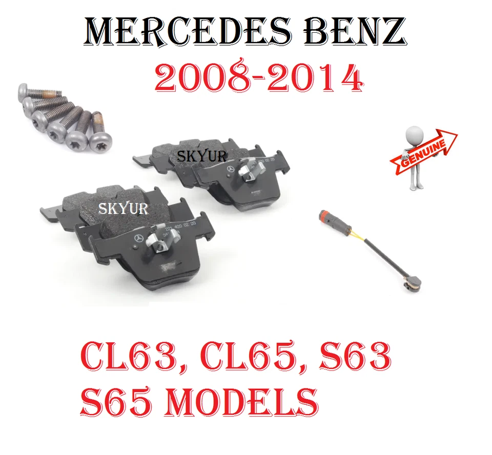 Juego de pastillas de disco de freno delanteras con sensor de desgaste para Mercedes CL63 CL65 S63 S65 Foto 1 de 4