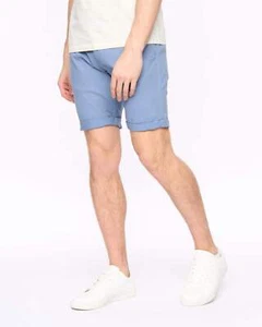 Crosshatch - Men's 'SINWOOD' Chino Shorts - Ice Blue - Picture 1 of 13