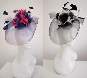 Bespoke Feather Hair Fascinator Hat Veil Headband Clip Wedding Ascot Races - Picture 1 of 80