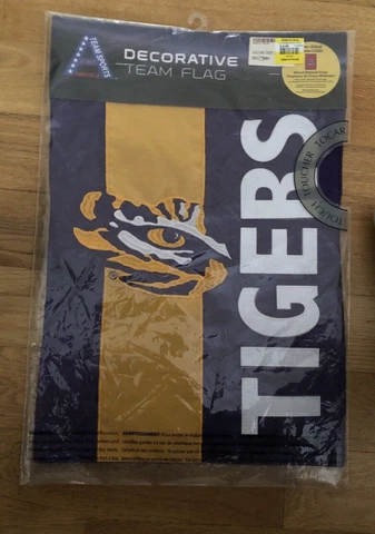 Louisiana State University Embelished GDN Flag  12.5" X 18" 2-SIDE - New Cover