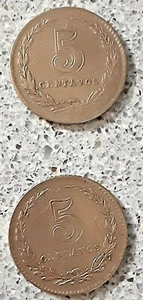 5 Pesos Argentinien Münzen 1922/1927 - Bild 1 von 2