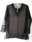 Sand N Sun Swimsuit Cover Up Tunic Black Sheer Size Small, Chest 36"
