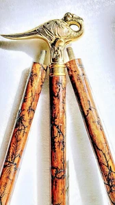 Nautical Solid Brass Swan Head Handle Stylish Wooden Walking Stick Cane Handmade - Picture 1 of 6