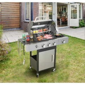 3 Brenner Propan Gas BBQ Grill 25650BTU Ausgang mit Draht Emaille Grillgitter - Bild 1 von 16