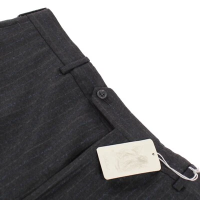 Belvest NWT Flat Front Dress Pants Size 40 US Dark Gray Striped 100% Wool - Image 1 of 4
