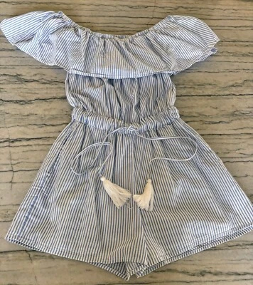 Mameluco a rayas blanco y azul Elan para mujer talla pequeña Foto 1 de 4