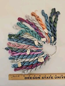 RARE LOT OF 19 Leah's Overdyed #8 Pearl Cotton Perle Coton Needlework Threads - Picture 1 of 5