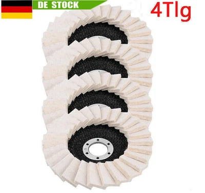 4x Polierscheibe 125mm Polierfächerscheibe Winkelschleifer Fächerscheiben Filz * - Bild 1 von 4