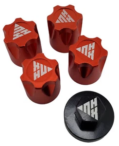 NHX RC Alum M4 Wheel Nut w/ Dust Cover for 1/10 SCX10 I / II / III TRX4 -Red - Picture 1 of 3