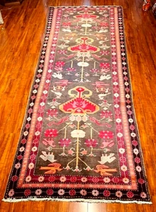 Exquisite 1950er Jahre authentisch Vintage neuwertig handgeknüpft Runne 10' x 4' Fuß - Bild 1 von 6