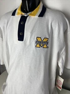 Michigan Wolverines Poloshirt 90er GALLOP Sport NEU Made USA genäht Logo XXL - Bild 1 von 5