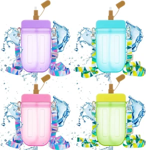 4 Pieces Cute Ice Cream Water Bottles with Strap Kawaii Camera Shaped Drinking P - Picture 1 of 7