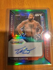 2021 PANINI PRIZM UFC MMA THIAGO SANTOS SENSATIONAL SIGNATURES GREEN Holo AUTO