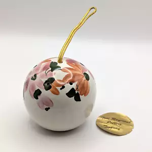 Toni Raymond Torquay Keramik Pomander hängende Potpourri Kugel Floral rosa orange - Bild 1 von 9