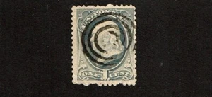1873 U.S. Bank Note Issue 1c Ultra FRANKLIN Sc#156 Used Target See Note+ - Picture 1 of 1