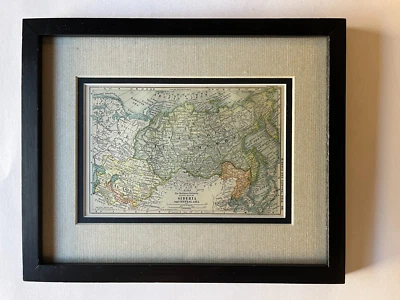 1903 Siberia & Sentral Asia Map Framed & Dbl Mat fm 1903 Crown Ency SEE DESCRIP - Image 1 of 4