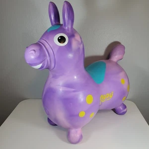 Vintage Purple Rody Ride on Horse Toddler Bounce Toy Ledra Plastic 1984 Italy - Bild 1 von 13