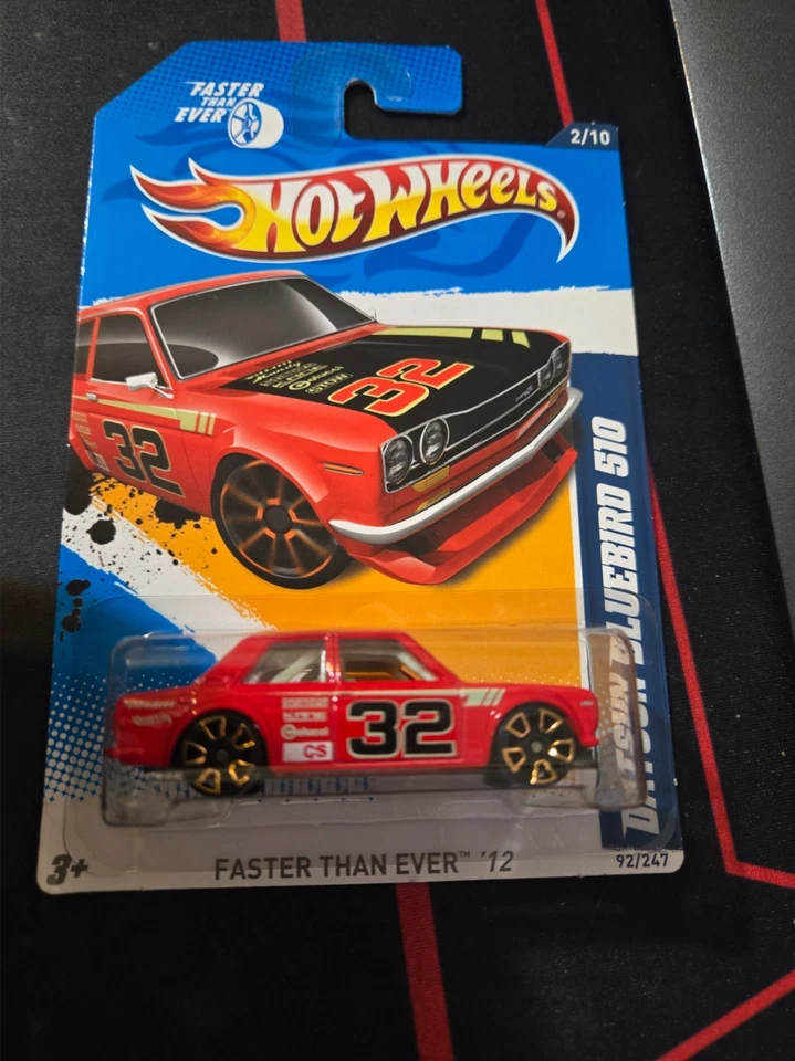 Hot Wheels Red Datsun Bluebird 510 92/247 más rápido que nunca 12 2/10 sellado usado Foto 1 de 1