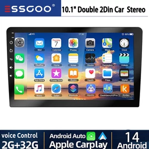 10.1" Android 14 Carplay Car GPS Radio Stereo Double 2Din Head Unit FM BT 2+32GB - Picture 1 of 21