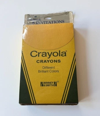Invitaciones de cumpleaños Crayola vintage 1986 con sello - 8 unidades con sobres - Ne Foto 1 de 2