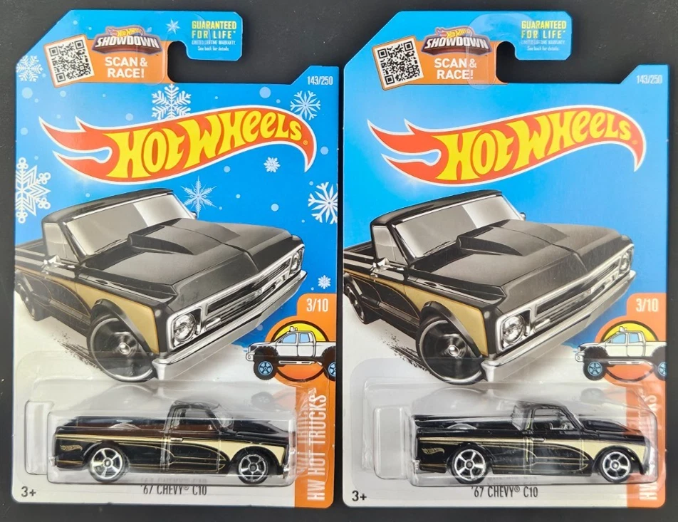 Hot Wheels HW Trucks '67 Chevy C10 2016 copo de nieve y lote de variación de tarjeta de registro Foto 1 de 1