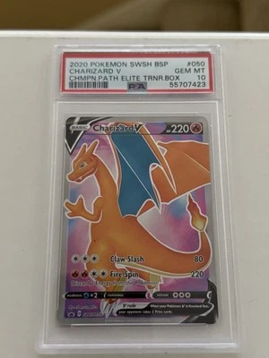PSA 10 GEM MINT Pokemon Charizard V Champions Path Elite Trainer Box SWSH050 - Image 1 of 2