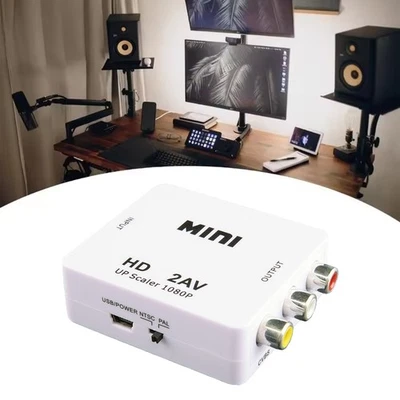 HDMI to AV RCA Adapter Converter HDMI CVBS RCA Signal Converter 1080P NEW - Image 1 of 4