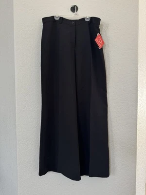 Pantalón Oscar De La Renta Mujer Negro Cremallera Lateral Pull On Pierna Ancha Talla 14 Foto 1 de 4