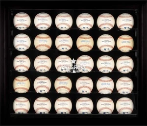Houston Astros Logo Black Framed 30-Ball Display Case - Picture 1 of 1
