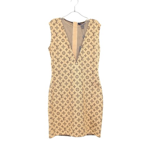 LOUIS VUITTON（LV） 【Abito】LOUIS VUITTON Abito Monogram Senza Maniche Rayon Giallo Marrone Scuro 24SS