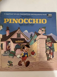 Walt Disney's Pinocchio Vinyl LP Record Album & 11 Page Book Disneyland 1969 - Imagen 1 de 8