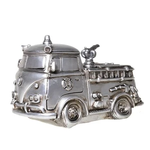 Coche de bomberos antiguo plata, diseño nostálgico XL - Imagen 1 de 1