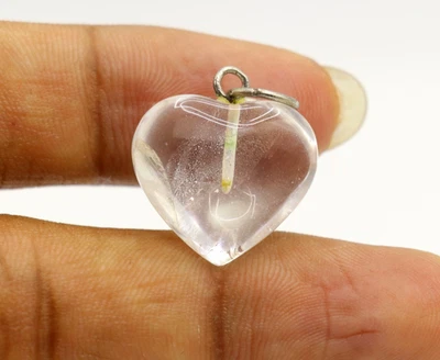 Pendente Vintage In Argento Con Gemma Naturale A Forma Di Cuore Da 20,74 Ct - Immagine 1 di 4