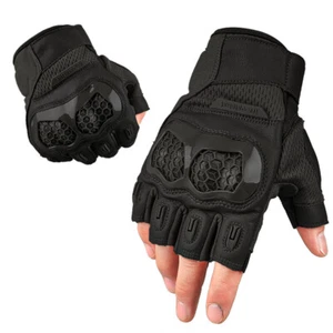 Tactical Gloves Knuckle Protection Fingerless for Army Military Combat Paintball - Picture 1 of 24