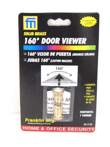 NUOVO! FRANKLIN MFG. PORTA IN OTTONE MASSICCIO 160° VISUALIZZATORE FORO PEEP, n. 011BL - Foto 1 di 2