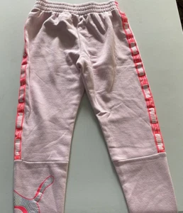 Puma Girls Joggers / Sweatpants Size XL (16) Pink, Puma Logo, Super Cute! Comfy - Picture 1 of 14