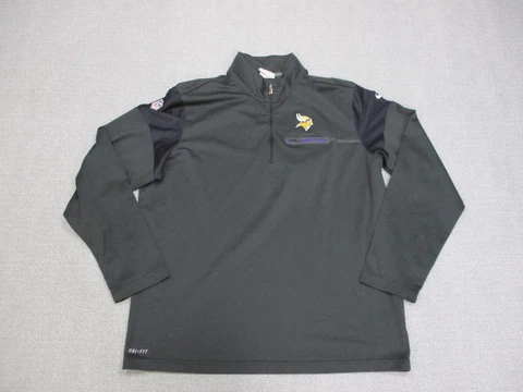 Minnesota Vikings Sweater Mens XL Black Nike Pullover Sweatshirt Dri-Fit Stretch Cover