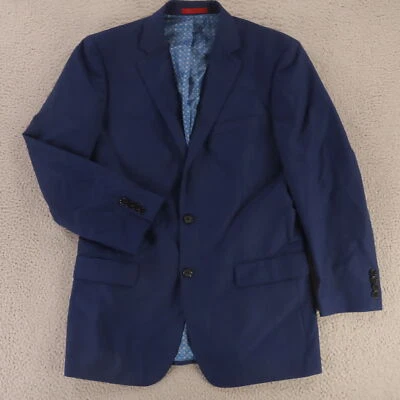 Renoir Jacket M MT Blue Polyester Twill Blazer Sport Coat Double Vented 40L - Image 1 of 4
