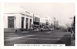 1940s Downtown Santa Monica Third St Business District California CA RPPC - Picture 1 of 1
