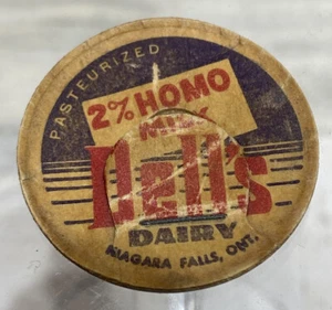 Tapa de botella de leche Dells Dairy vintage Niagara Falls, ON - Imagen 1 de 3