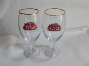 Stella 2 x Beer Glasses Goblet 1 pint . 8.5" Tall - Picture 1 of 1