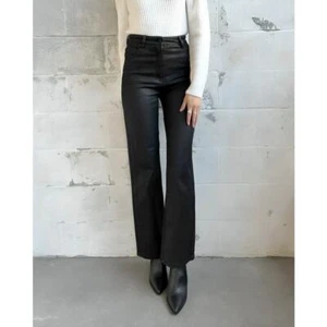 Rolla's Heidi Jean High Rise Loose Straight Coated Black Size 29 Zip Fly Pockets - Picture 1 of 6