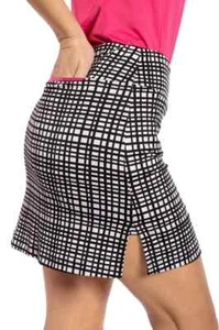 NEW Golftini Women's WORK FROM HOME Pull on 18" Skort XL Tall Black White NWOT - Picture 1 of 9