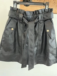 Marc New York Black Mini Faux Leather Skirt Size XS - Picture 1 of 5