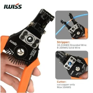 IWISS IWS-0822 0.30-8.0mm2 Electrician Wire Poking Wire Stripper Cable Pliers - Picture 1 of 5